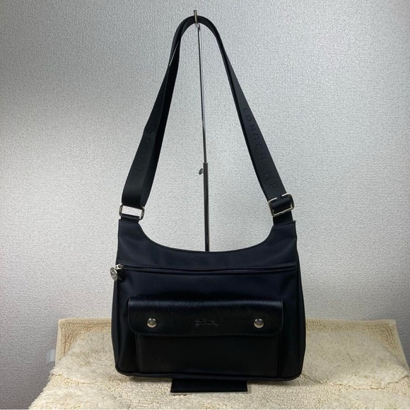 Longchamp Planetes Black Crossbody Nylon & Leather Bag - Picture 1 of 13